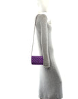 Caviar Quilted Wallet On Chain WOC Purple