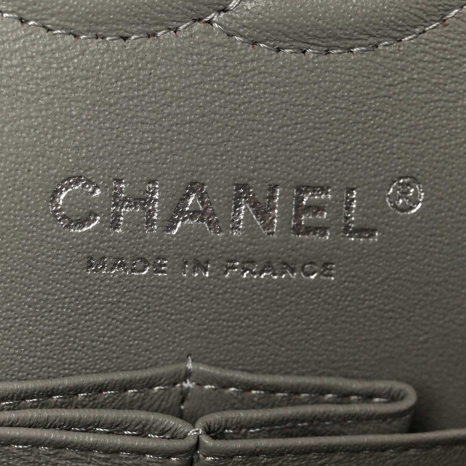 Lambskin Quilted Small Double Flap Grey