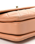Lambskin Quilted Small Trendy CC Dual Handle Flap Bag Camel