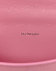 Shiny Calfskin Crocodile Embossed Hourglass Top Handle Bag XS Sweet Pink