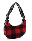 Wool Tartan Medium Ava Triomphe Shoulder Bag Red Black