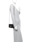 Calfskin Matelasse Super Mini GG Marmont Shoulder Bag Black