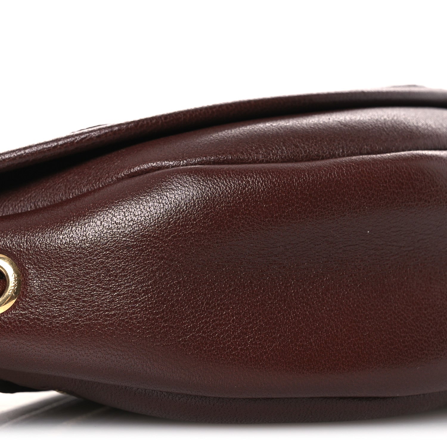 Shiny Lambskin Soft Triomphe Little Half Moon Bag Brick