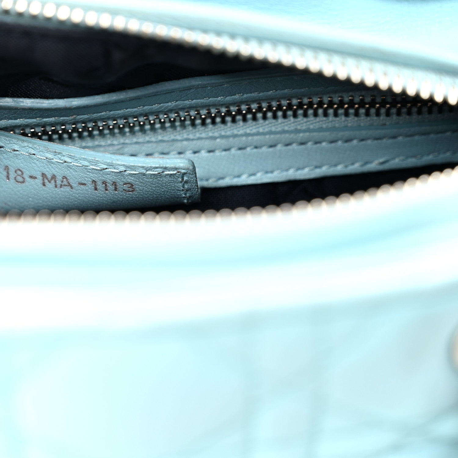 Lambskin Cannage Medium Lady D1OR Light Blue