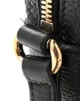 Pebbled Calfskin Small Soho Disco Bag Black