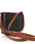 Canvas Calfskin Triomphe Mini Besace Tan