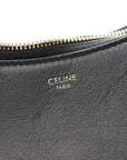 Smooth Calfskin Medium Strap Ava Shoulder Bag Black Tan