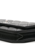 Caviar Quilted CC Turnlock Wallet On Chain WOC Black