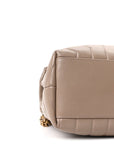 Calfskin Y Quilted Monogram Medium Loulou Chain Satchel Dusty Grey