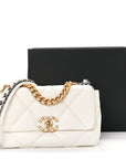 Lambskin Quilted Medium CHNL 19 Flap White