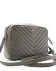 Calfskin Matelasse Monogram Lou Camera Bag Dusty Grey