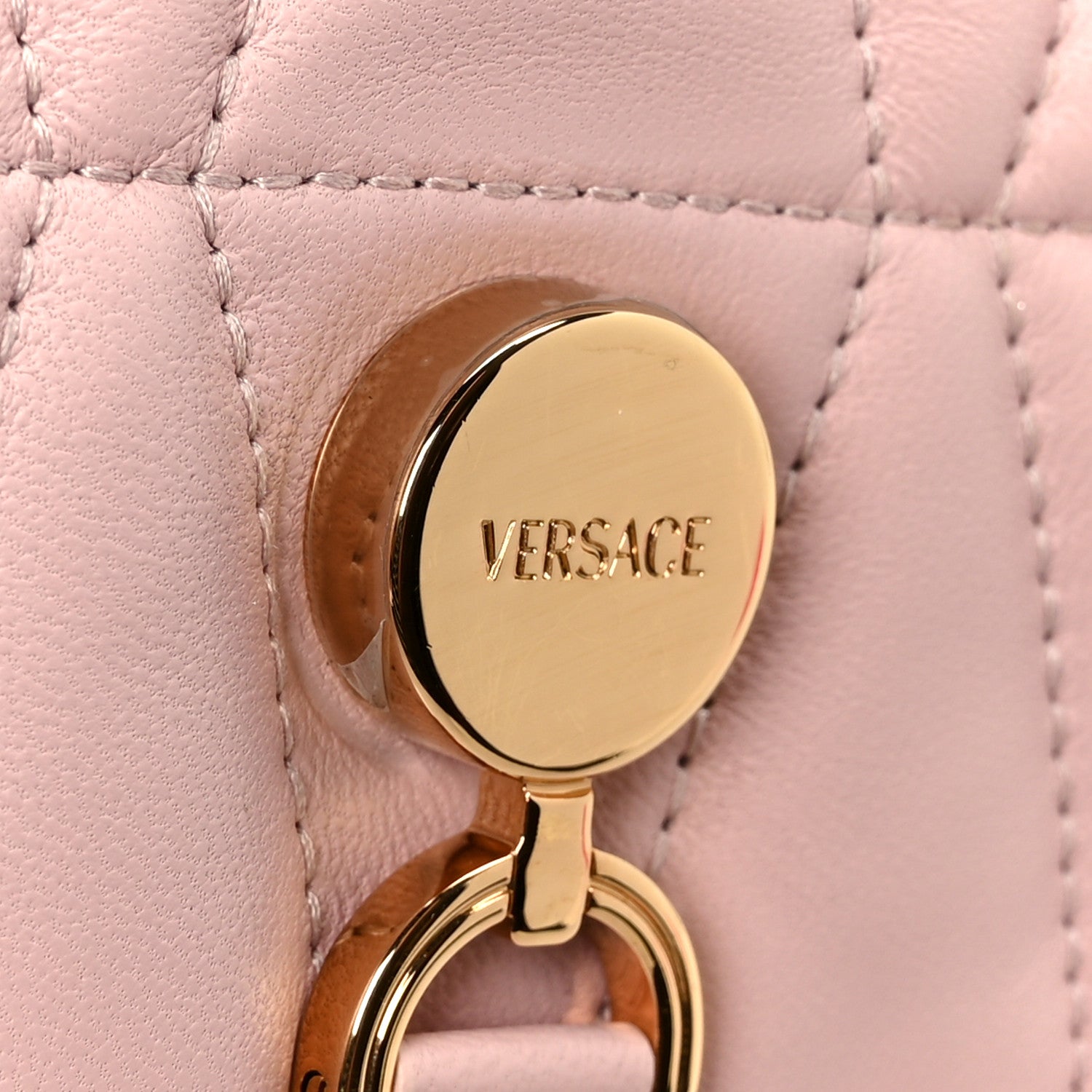 Lambskin Quilted Mini Kleio Crossbody Bag Light Pink