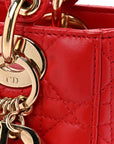 Lambskin Cannage Small My ABCD1OR Lady D1OR Red