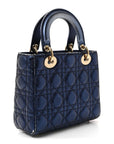 Metallic Lambskin Cannage Small My ABCD1OR Lady D1OR Blue