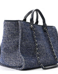 Mixed Fibers Calfskin Medium Deauville Tote Blue