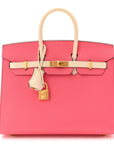 Epsom Horseshoe Birkin Sellier 25 Rose Azalee Nata