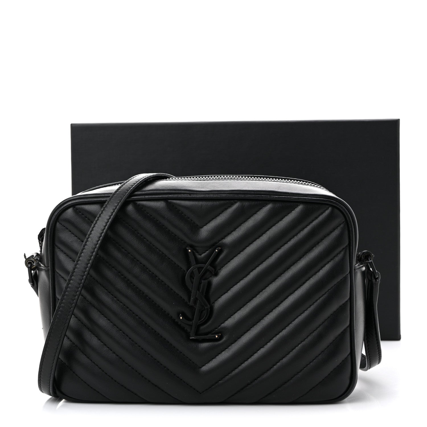 Calfskin Matelasse Monogram Monochrome Lou Camera Bag Black