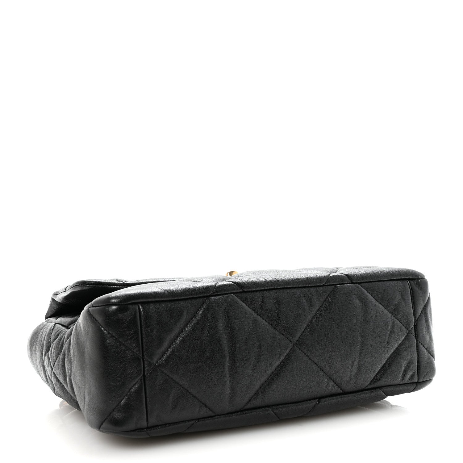 Goatskin Quilted Large CHNL 19 Flap Black