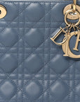 Lambskin Cannage Medium Lady D1OR Denim Blue