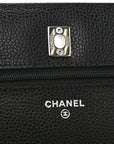 Caviar Quilted CC Turnlock Wallet On Chain WOC Black