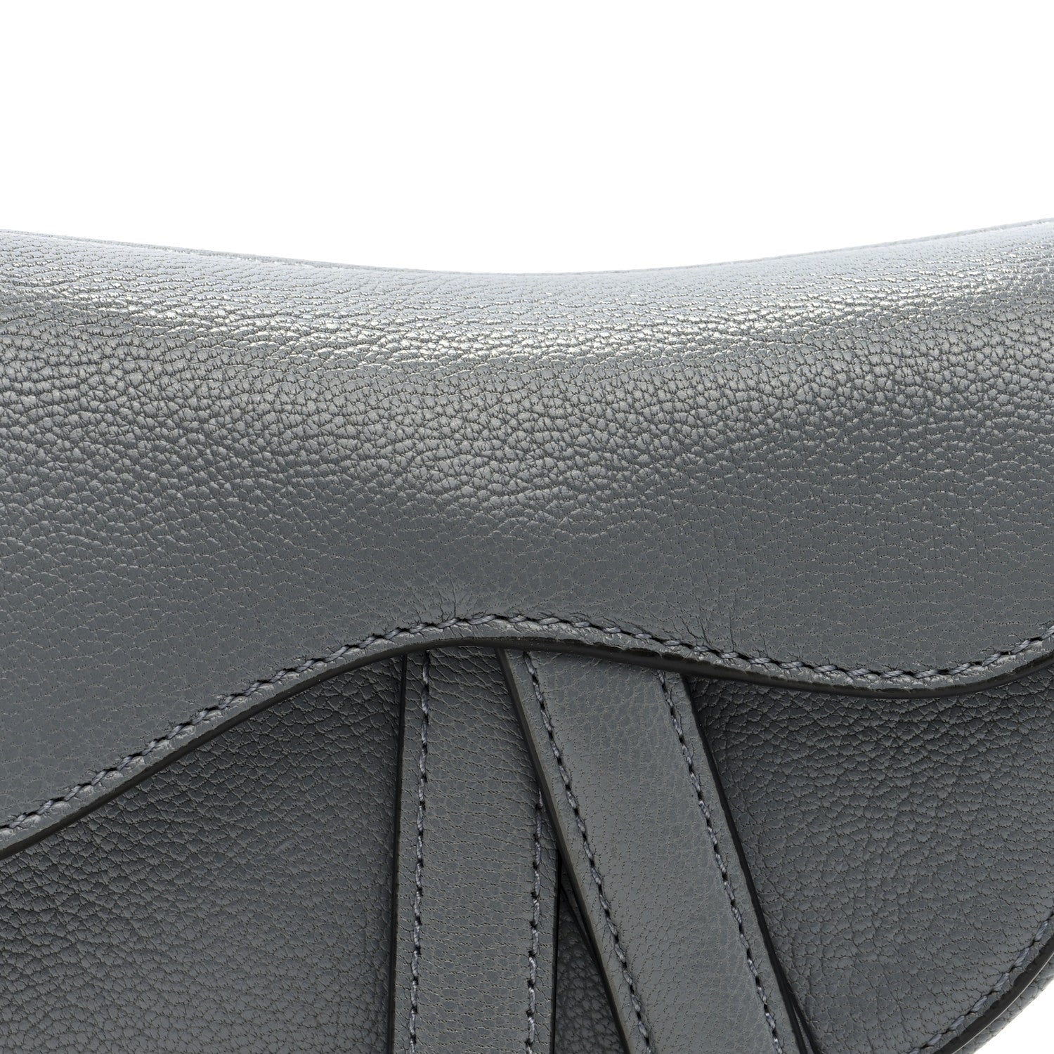 Grained Calfskin Mini Saddle Bag Sky Blue