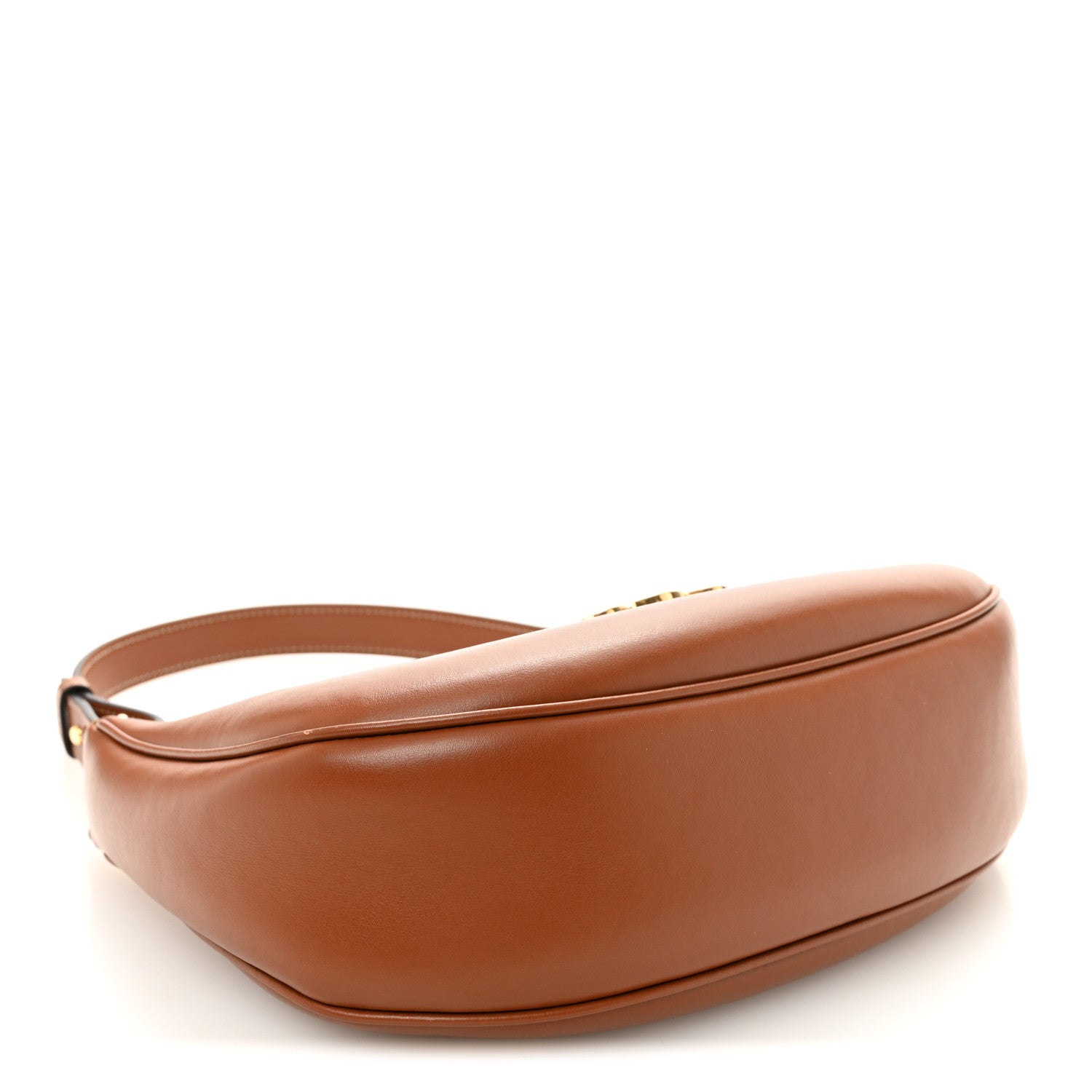 Smooth Calfskin Medium Strap Ava Triomphe Shoulder Bag Tan
