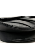 Grained Calfskin Mini Saddle Bag Black