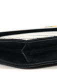 Calfskin Matelasse Chevron Monogram Envelope Chain Wallet Black