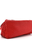 Nappa Intrecciato Ruffle Tote Red