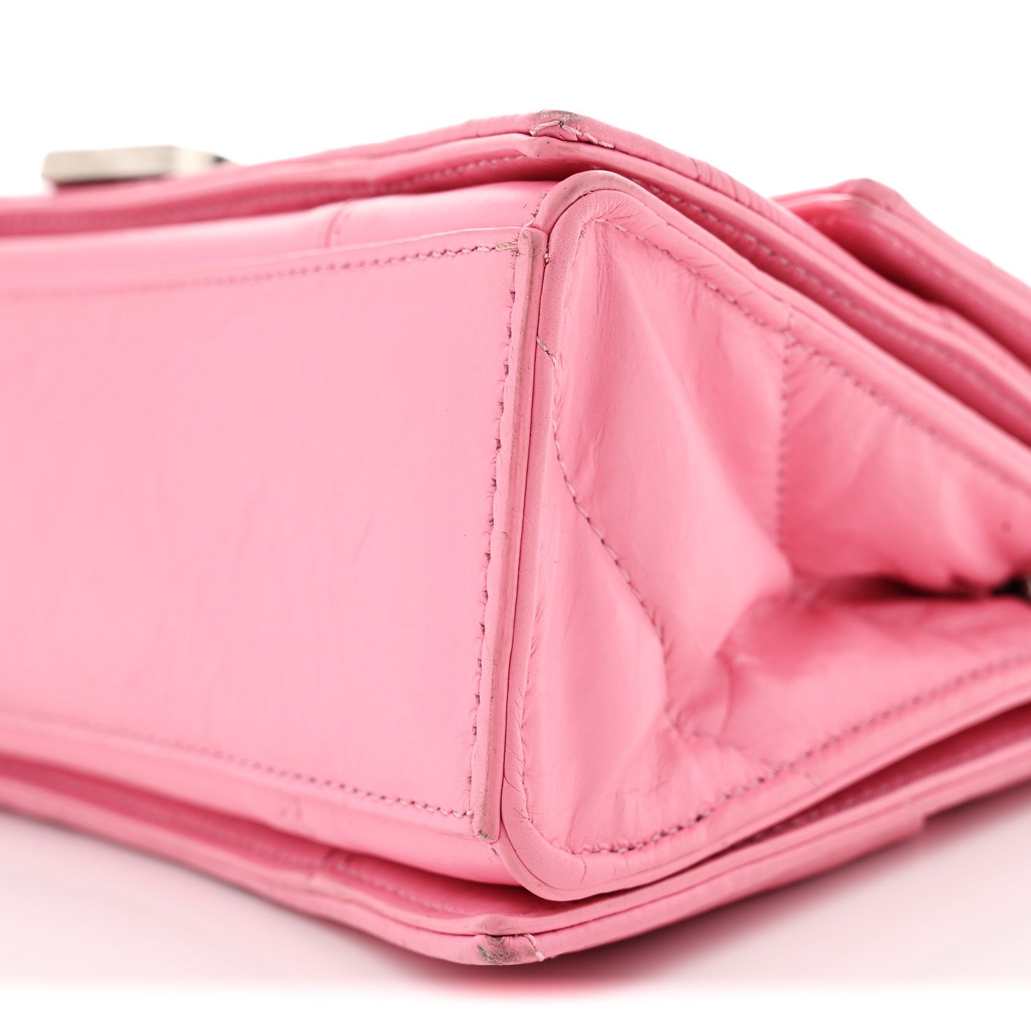 Crushed Calfskin Quilted Small Crush Chain Bag Sweet Pink