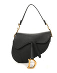 Grained Calfskin Saddle Bag Black