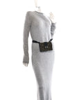 Recycled Fabric Jacquard Vitello Grace FF 1974 Baguette Belt Pouch Tobacco Moro Black