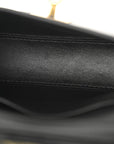 Natural Smooth Calfskin Nano Rodeo Top Handle Handbag Black