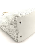 Lambskin Woven D1OR Tote White