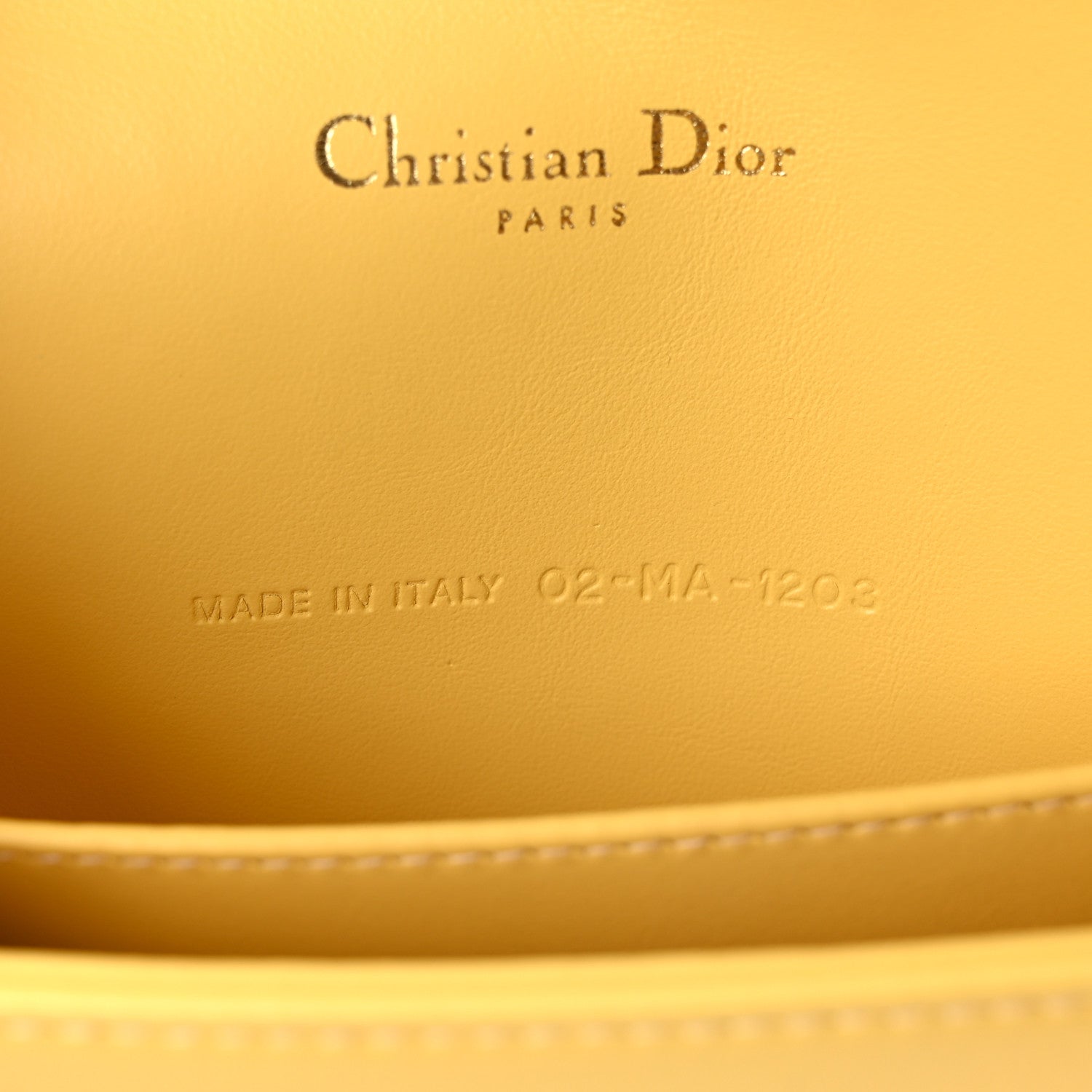 Calfskin Satin Bead Embroidery Lady D1OR Clutch Gold Yellow