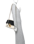 GCCIssima Medium Padlock Shoulder Bag Black Mystic White