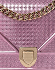 Metallic Patent Micro-Cannage Medium D1ORama Flap Bag Pink