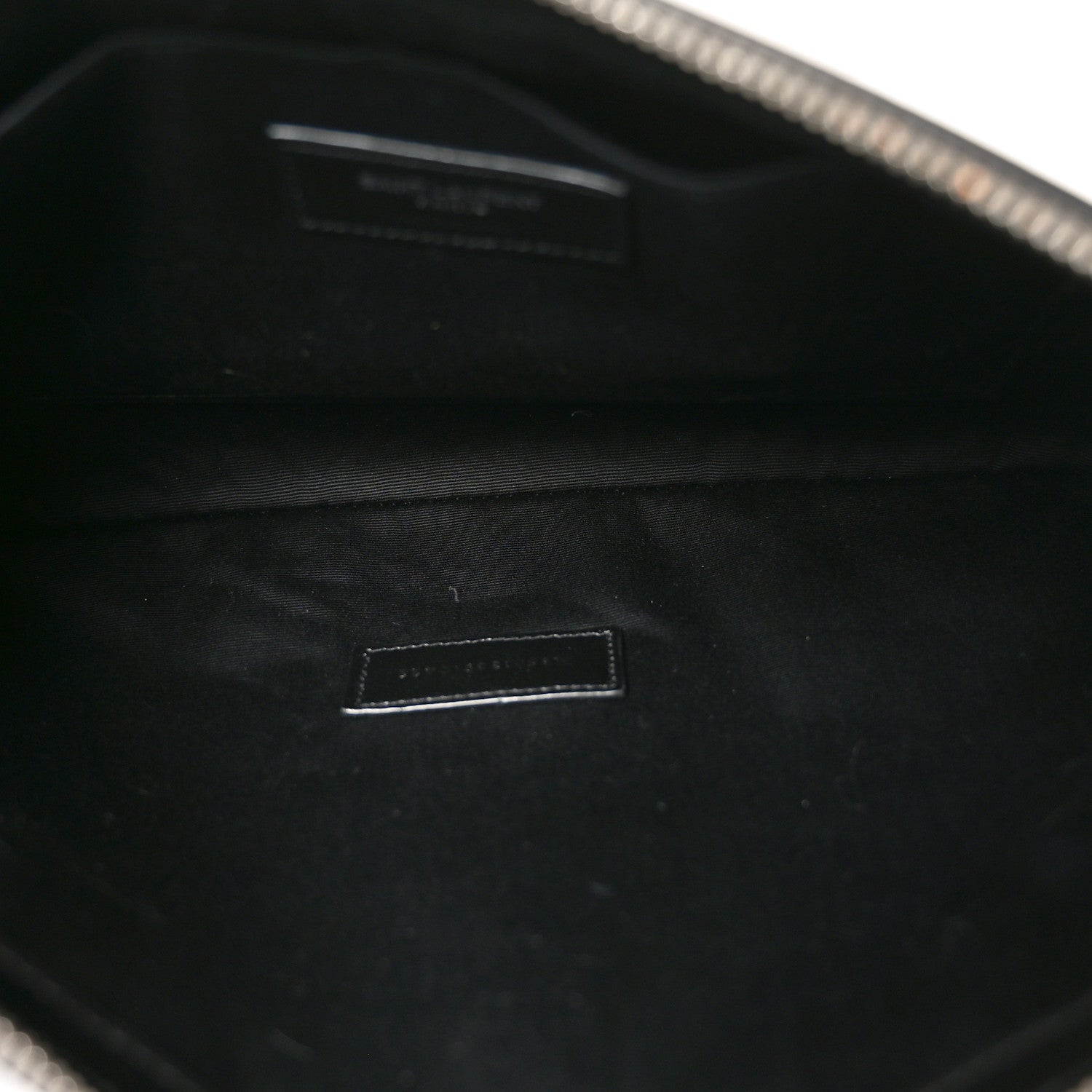 Linen Canvas Rive Gauche Zipped Pouch Black