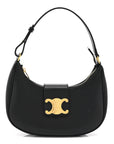 Smooth Calfskin Medium Strap Ava Triomphe Shoulder Bag Black