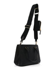 Saffiano Lux Micro Galleria Shoulder Bag Black