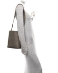 Soft Grained Calfskin Small Sangle Bucket Bag Taupe
