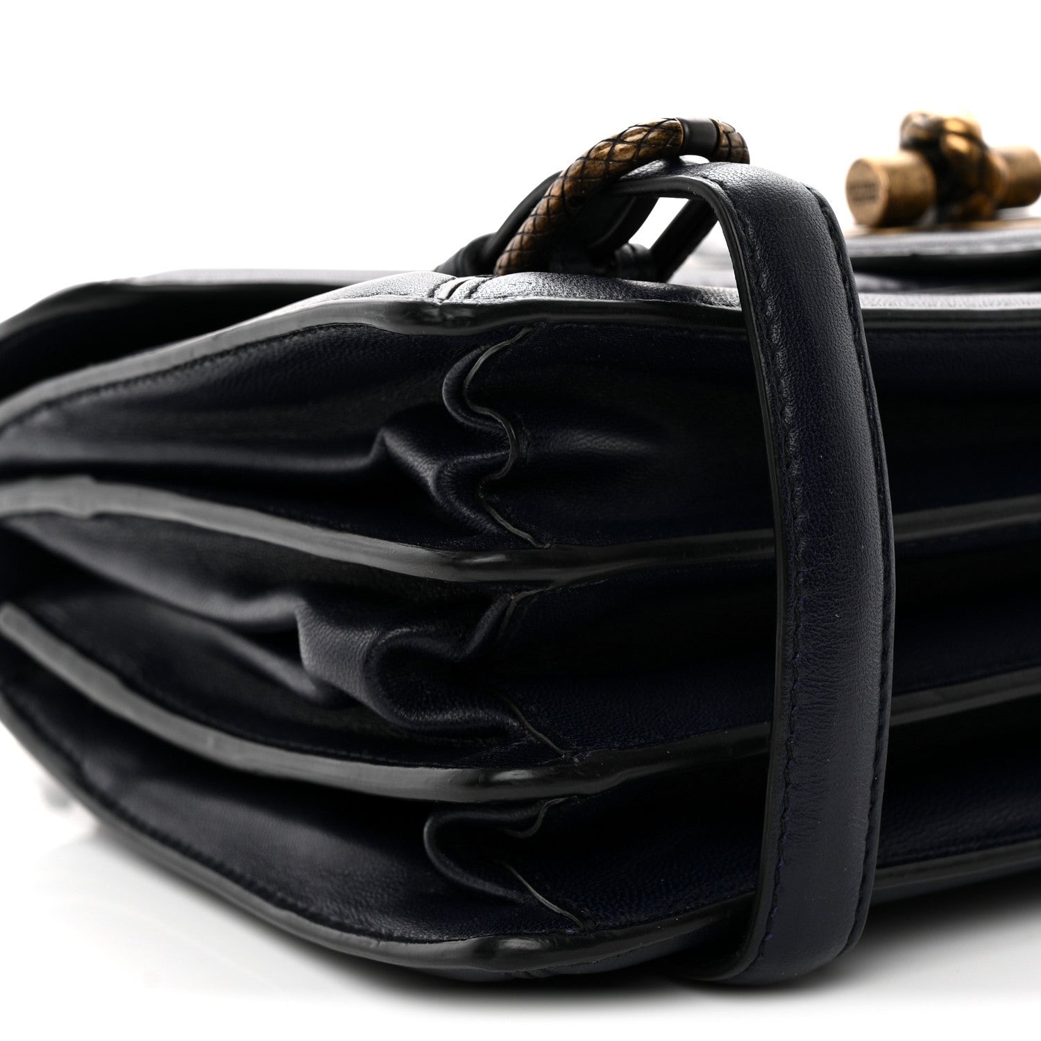 French Calfskin Intrecciato City Knot Bag Sapphire
