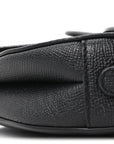 Grained Calfskin Mini Saddle Bag Black