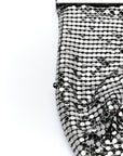 Lambskin Quilted Chain Mail Shoulder Bag Black
