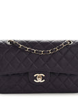 Caviar Quilted Small Double Flap Dark Purple