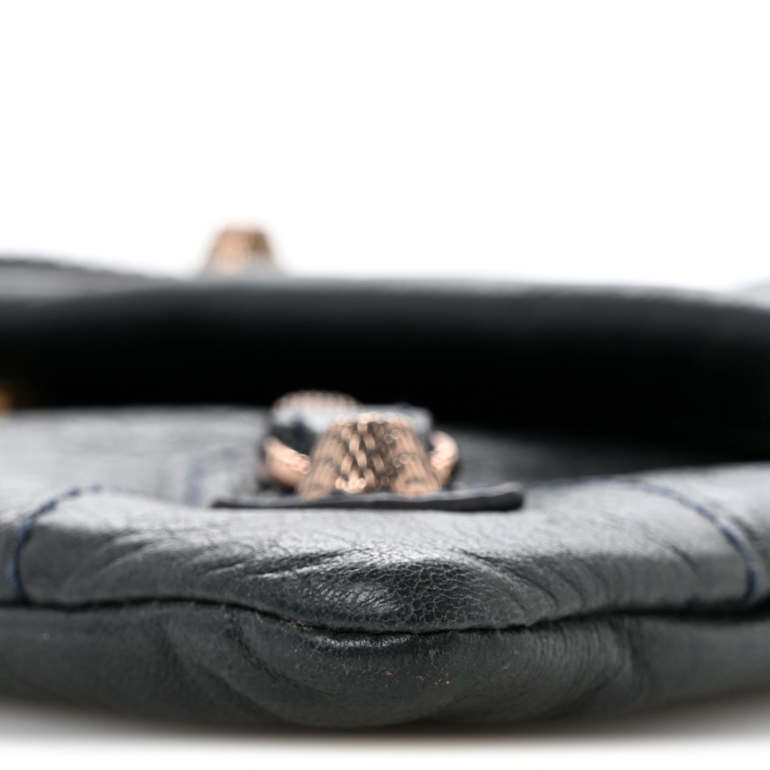 Agneau Giant 12 Rose Gold Hardware Envelope Clutch Anthracite