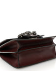 Dollar Calfskin Crystal Web Mini Dionysus Bamboo Top Handle Bag Vintage Bordeaux Black Diamond