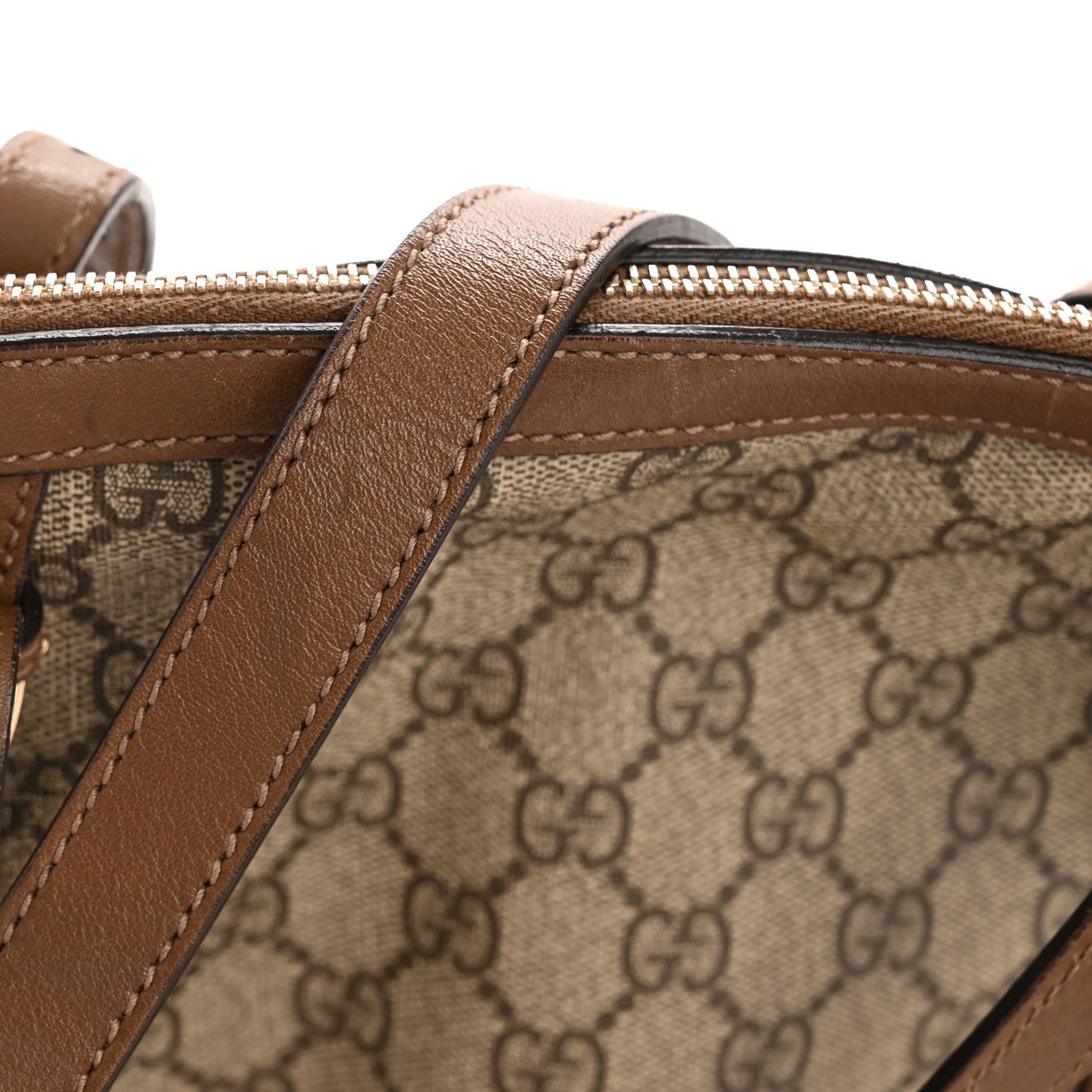 GG Supreme Monogram Medium Nice Top Handle Dome Bag Brown