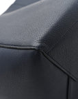 Soft Grained Calfskin Sangle Bucket Bag Navy Blue