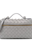 Calfskin Intrecciato Bang Bang Vanity Case Limestone